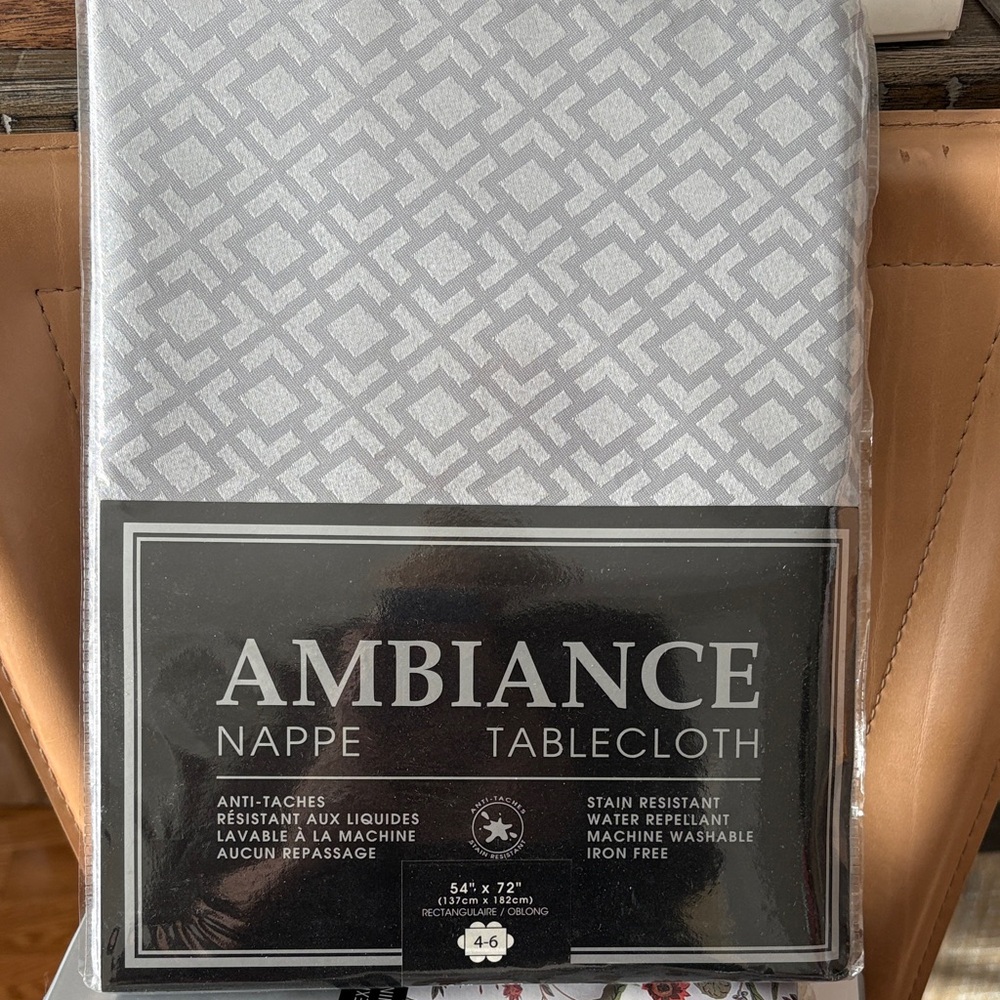 Ambiance Silver Patterned Tablecloth